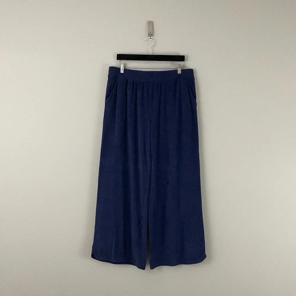 Offline by Aerie Navy Summer Lights Terry Wide Leg Pants Size XL
